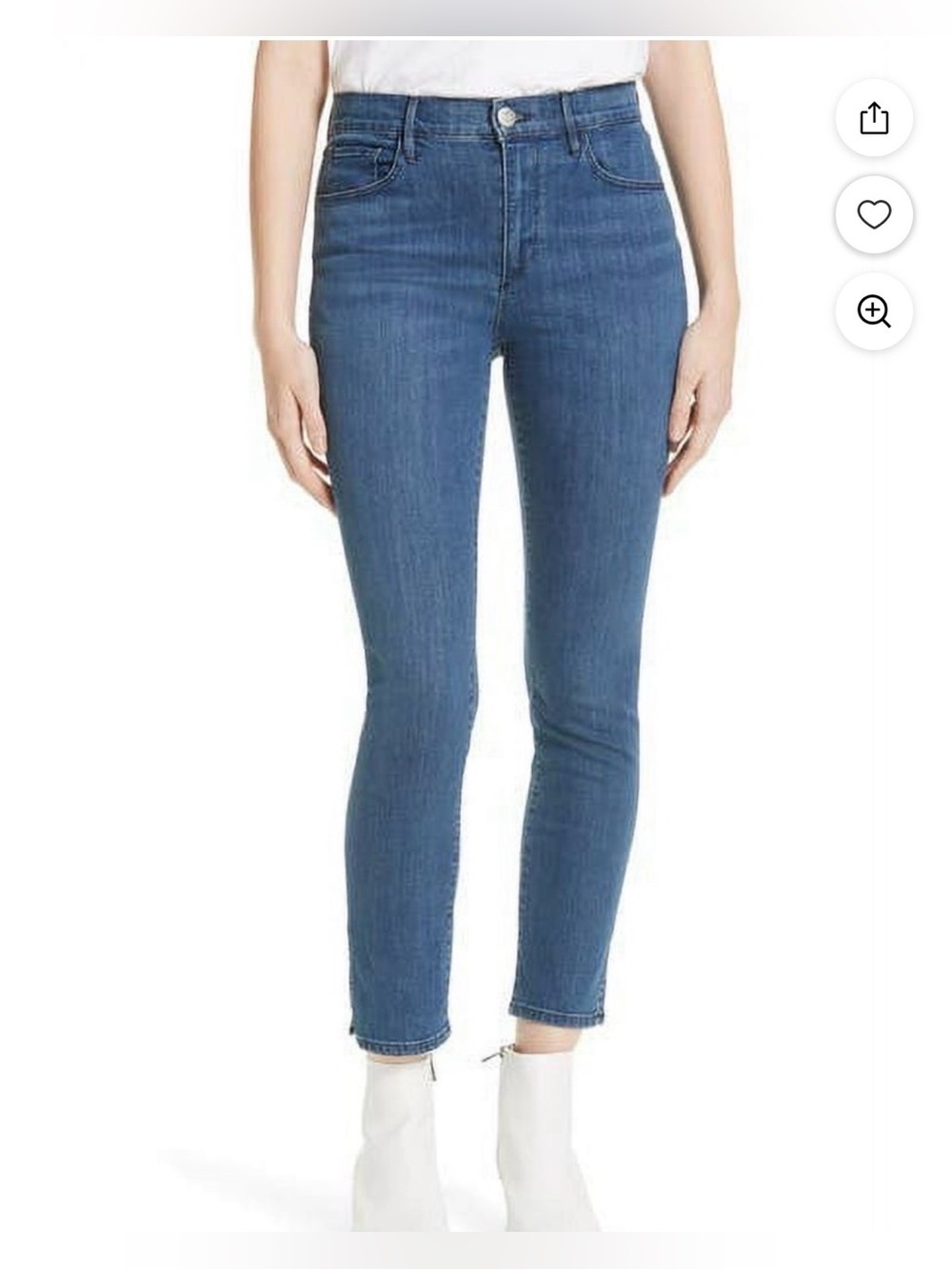 3X1 NYC Straight Crop Low Rise Split Hem Jeans Denim Stanley Wash Size 29